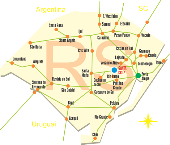 Mapa de Santa Cruz do Sul